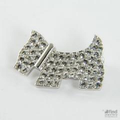 Crystal Scottie Dog Brooch