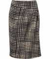 Indigo Grid Check Print Skirt