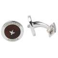 Sterling Silver & Walnut Button Cufflinks